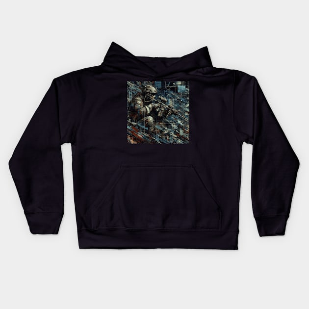 Camouflage Chaos Military 2 Kids Hoodie by AmelieDior